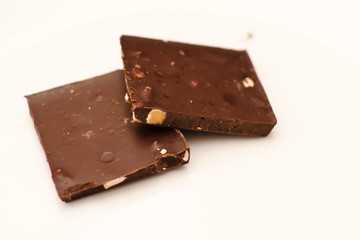 Chocolate pieces stacked