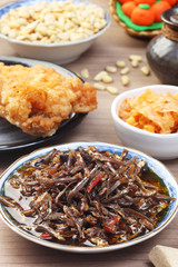 Sardines in tea oil with red pepper and fermented soya beans - A popular and delicious Taiwanese food appetizer.