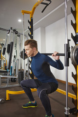 Male sport model in workout for training body