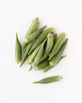 okra on white background