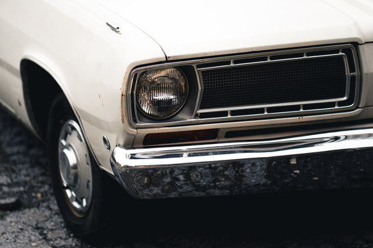 Off-white vintage car