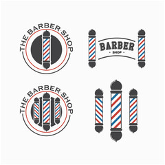 Barber Shop Logo Set Vector Template Design
