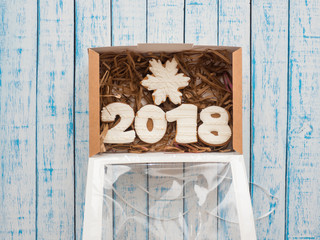 Gingerbread in a package on an old table in the French style