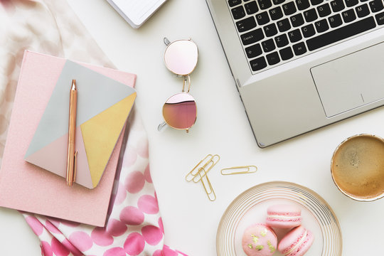 Feminine desktop workspace