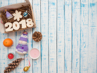 Gingerbread in a package on an old table in the French style