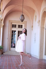 Fototapeta premium Stylish smiling woman at house