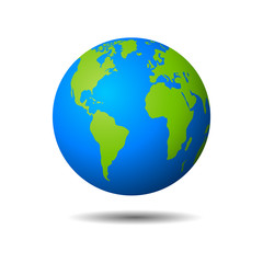 Earth globe icon on white background