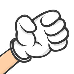 Hands in gloves on white background