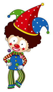 Happy clown with colorful hat
