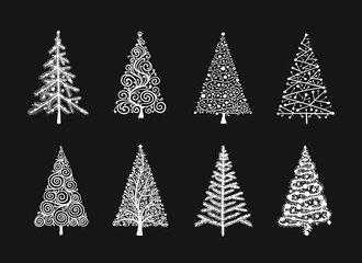 Obraz premium Christmas tree, collection for your design