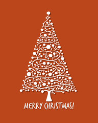 Christmas tree, greeting card for your design