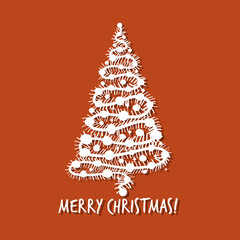 Christmas tree, greeting card for your design
