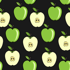 Seamless vector pattern with apples