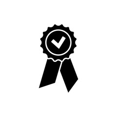 Approved or certified medal icon in a flat design. Rosette icon. Award vector