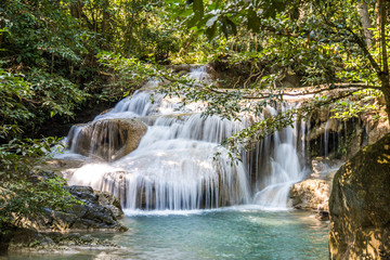 Obraz premium Erawan waterfalls in Kanchanaburi, Thailand