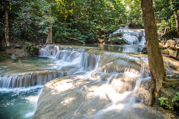 Erawan waterfalls in Kanchanaburi, Thailand