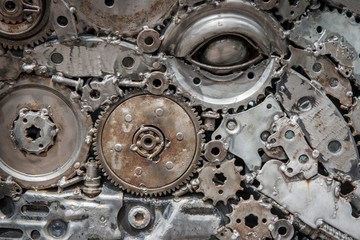 abstract metal for background by Mechanical ratchets bolts and nuts