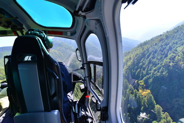 日本のヘリコプターからの風景