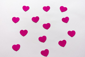 little hearts on a white background