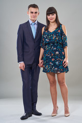 Happy couple of teenagers