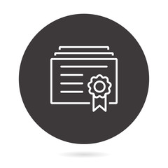 Certificate line vector icon.