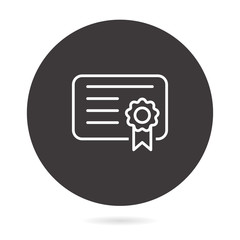 Certificate line vector icon.