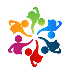 Teamwork unity people logo vector design - 187570010