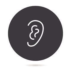 Ear line vector icon.