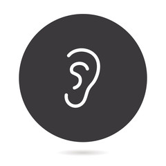 Ear line vector icon.