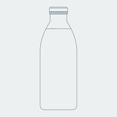 Bottle of milk with solid and flat color style design.