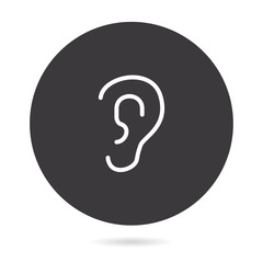 Ear line vector icon.