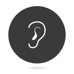 Ear line vector icon.