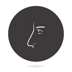 Nose line vector icon.