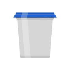 White Plastic Bucket With Pink Lid. Flat and solid color design