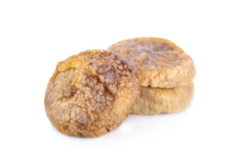 whole dried figs on white background