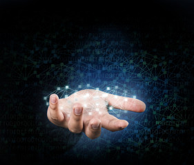   smart intangible digital graphic network technology on hand