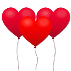 Fototapeta na wymiar Red Balloons Heart