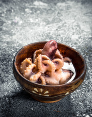 Octopus in a bowl.