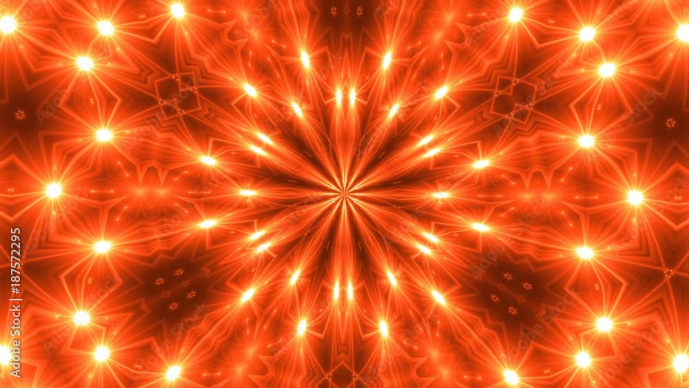 Poster vj fractal kaleidoscope background. background motion with fractal design. seamless loop