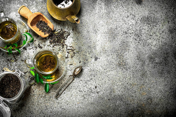Fresh Indian tea with a brewer.