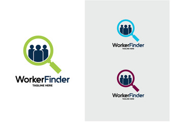Worker Finder Logo Template Design Vector, Emblem, Design Concept, Creative Symbol, Icon