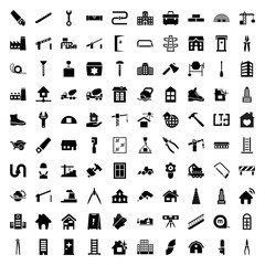 Construction icons. set of 100 editable filled construction icons