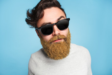 Stylish provocative man with golden beard