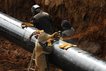 Construction site of oil pipeline