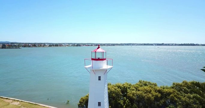 Cleveland lighthouse in the late afternoon. Brisbane, Queensland, Australia.