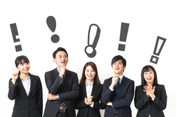 Group of asian business persons coming up with a good idea.