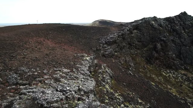 Iceland Lava Hole man hiking explore