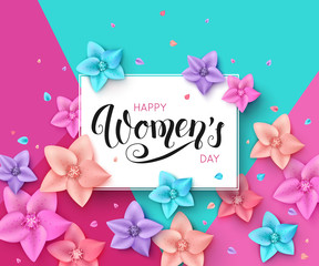 International Women's Day Greeting Card. Vector illustration