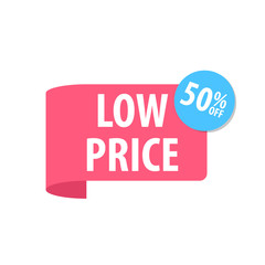 Low price Label. Isolated on white. Red color.