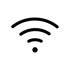 Wifi Icon Black. Vector icon. Wireless and wifi or sign for remote internet access. Podcast symbol.